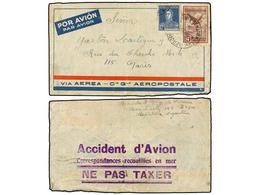 ARGENTINA. 1930. BUENOS AIRES A PARÍS. CORREO ACCIDENTADO. Vuelo Accidentado En El Río De La Plata Cerca De Montevideo.  - Other & Unclassified