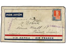 ARGENTINA. 1935. BUENOS AIRES A GINEBRA. CORREO ACCIDENTADO. Vuelo Accidentado En Bahia (Brasil). Marca COURRIER ACCIDEN - Altri & Non Classificati