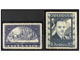 * AUSTRIA. Yv.430 Y 484. 1933-36. 50 Gr. + 50 Gr. WIPA Y 10 Sh. Dollfuss. Leve Señal De Fijasellos. Cat. 1.230€. - Otros & Sin Clasificación