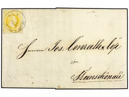 AUSTRIA. 1868 (July 20). Printed Matter Entire Letter To Steinschonau Franked By 1867 2 Kr. Yellow Tied By Neat 'DUX' Cd - Andere & Zonder Classificatie