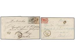 BELGICA. 1868-69. TWO Covers To AUSTRIA With 40 Cts. And 10+30 Cts. Frankings. - Other & Unclassified