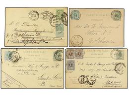 BELGICA. 1885-1912. TEN Covers And Cards To USA With Diverse Frankings. - Altri & Non Classificati