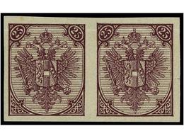 (*) BOSNIA-HERZEGOVINA. Fe.2/8. 1879. Complete Set 1 Kr. To 25 Kr. IMPERFORATE Pairs (without Gum As Issued ESSAYS). FIN - Other & Unclassified