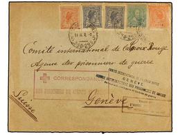 BRASIL. 1919. RÍO DE JANEIRO A SUIZA. 10 R., 20 R. (2), 50 R. Y 100 R. Sobre Enviado Al Comité Internacional De La Cruz  - Other & Unclassified