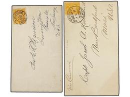 CHILE. Sc.29. 1886-87. Dos Cartas Circuladas Desde IQUIQUE Y VALPARAISO A USA Con Sello De 10 Ctvos. Naranja. - Otros & Sin Clasificación