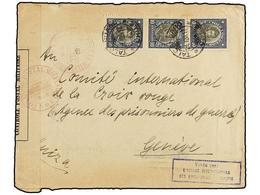 CHILE. 1917. TALCAHUANO A SUIZA. 10 Cts. (3). Sobre Enviado Al Comité Internacional De La Cruz Roja. Marca De CENSURA Y  - Other & Unclassified