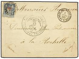 CHINA. 1899. SHANGHAI A FRANCIA. Sello Francés 15 Cts. Con Fechador CORR. D. ARMEES/SAANGHAI Y Marca Circular MARINE FRA - Other & Unclassified