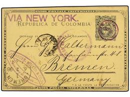 COLOMBIA. 1898. CUCUTA A ALEMANIA. Entero Postal De 2 Ctvos. Negro, Mat. CORREO DEL COMERCIO/CUCUTA. - Otros & Sin Clasificación