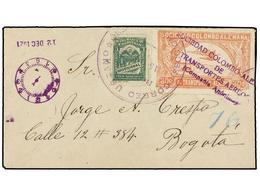 COLOMBIA. Sc.C15. 1921. Sobre Circulado A BOGOTÁ. 3 Ctvos. Y Sello De SCADTA De 30 Cts. Rosa. - Sonstige & Ohne Zuordnung