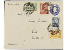 COLOMBIA. Sc.C38, C39, C40. 1923. BOGOTÁ A ALEMANIA. Entero Postal De 4 Ctvos. Azul Con Franqueo Adicional De 4 Ctvos. Y - Otros & Sin Clasificación