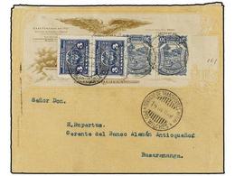 COLOMBIA. Sc.C42 (2). 1925. BARRANQUILLA A BUCARAMANGA Via PTO. WILCHES. Sobre Ilustrado Franqueado Con Dos Sellos De 3  - Sonstige & Ohne Zuordnung