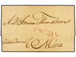 CUBA. 1811 (30 Oct.). HABANA A MÉXICO. Carta Completa, Marca YNDIAS En Rojo, Manuscrito 'Goleta Dolores'. - Otros & Sin Clasificación