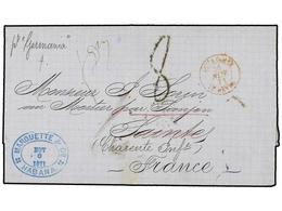 CUBA. 1871. HABANA A FRANCIA. Carta Circulada Con El VAPOR ALEMÁN 'GERMANIA'. Fechador De Entrada En Francia OUTRE-MER/L - Otros & Sin Clasificación