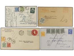 DINAMARCA. 1922-46. Conjunto De 7 Cartas O Tarjetas Postales Circuladas Desde El Extranjero, Tasadas A La Llegada Con Se - Altri & Non Classificati