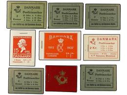 DINAMARCA. Fa.H-6, 8, 9, 10, 11, 12, 13, 14a, 14c. 1929-1938. BOOKLETS. 9 Differents. (Fa. 22.100 Kr.). - Altri & Non Classificati