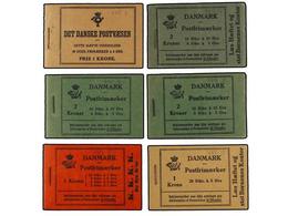 DINAMARCA. Fa.HRE-1, 6, 8, 11, 17, 18. 1927-31. BOOKLETS WITH ADVERTISEMENT. 6 Booklets. (Fa. 21.600 Kr.). - Sonstige & Ohne Zuordnung