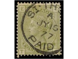 ° ANTILLAS DANESAS. 1877. 4 P. Sage Green, British Stamp With ST. THOMAS/PAID Cds Cancel. FINE. - Andere & Zonder Classificatie