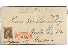 REPUBLICA DOMINICANA. 1896. MACORIS A ALEMANIA. Carta Certificada Circulada Con Sello De 20 Cts. Castaño, Mat. A Pluma,  - Altri & Non Classificati