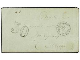 FRANCIA. 1855 (May 15). CRIMEAN WAR. Cover Sent Stampless To FRANCE Struck With ARMEE D'ORIENT-2e CORPS Datestamp In Bla - Other & Unclassified