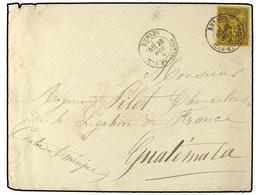 FRANCIA. 1881 (Nov 28). Cover At 'Voie De Mer' 35 C. Rate To The French Legation In Guatemala Bearing Single 1878 Type S - Sonstige & Ohne Zuordnung