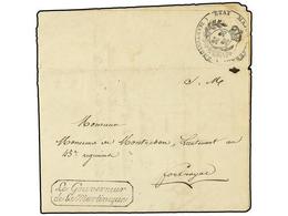 MARTINICA. (1820 CA.). Entire Letter On Government Of Martinique Paper, Signed By The Captain Of Grenadiers Of The 45th  - Altri & Non Classificati