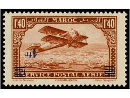 * MARRUECOS FRANCES. Yv.32a. 1931. 1 Fr. S. 1,40 Fr. Castaño Rojo SOBRECARGA INVERTIDA. Cat. 350€. - Sonstige & Ohne Zuordnung