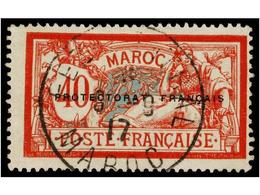 ° MARRUECOS FRANCES. 1914-21. 40 Cts. Rojo Y Gris SIN LA SOBRECARGA ÁRABE. RARO. Cat. 325€. - Altri & Non Classificati