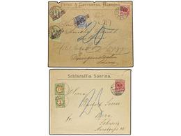 ALEMANIA. 1894-97. Two Covers Franked With 10 Pf. Red Taxed On Arrival With Swiss 5 + 20 Cts. Yellow Green And 3 + 20 Ct - Altri & Non Classificati