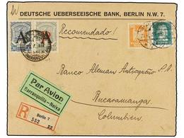 ALEMANIA. 1924. BERLÍN To BUCARAMANGA (Colombia). 5 Pf., 50 Pf. Sent Via SCADTA With Special Stamps Of 30 Cts. Blue And  - Otros & Sin Clasificación