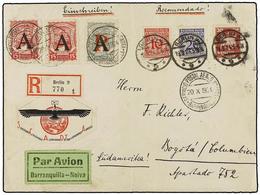 ALEMANIA. 1924. BERLÍN To BOGOTÁ. 10 Pf., 20 Pf. And 30 Pf. Sent Via SCADTA With Special Stamps Of 15 Cts. Red (2) And 2 - Otros & Sin Clasificación