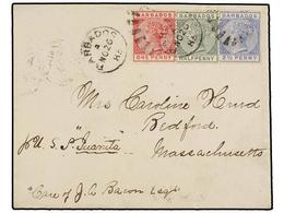 BARBADOS. Sg.89, 91, 93. 1885. BARBADOS To U.S.A. 1/2 D. Green, 1 D. Red And 2 1/2 D. Blue. Arrival On Reverse. - Altri & Non Classificati