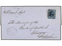 CANADA. Sg.42. 1864. TORONTO To GLASCOW (Scotland). Letter Sheet Franked With 17 Cents. Blue Stamp. VERY FINE. - Andere & Zonder Classificatie