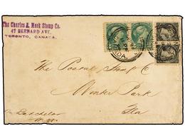 CANADA. 1894. TORONTO A U.S.A. Envelope Franked With Two 1/2 Cent. Black And Two 2 Cents. Green. Arrival On Reverse. - Sonstige & Ohne Zuordnung