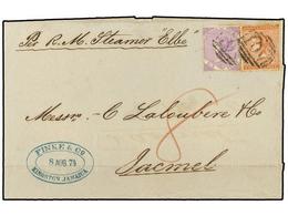 JAMAICA. 1874 (Aug 8). Entire Letter At Double Rate From Kingston To Jacmel, Haiti On Steamer Elbe, With Manuscript '8'  - Altri & Non Classificati