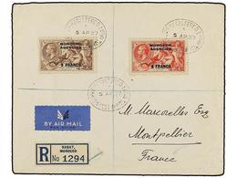 MARRUECOS INGLES. Sg.200/01. 1937. RABAT To FRANCE. 3 Fr. On 2/6 Sh. And 6 Fr. On 5 Sh. Registered Cover Arrival On Reve - Andere & Zonder Classificatie