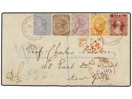 NATAL. Sg.81, 100, 102/03, 108. 1891. NATAL To NEW YORK. 1d., 3d., 4d., 6d. And 1sh. Tied By REGISTERED/G.P.U. NATAL. Se - Other & Unclassified