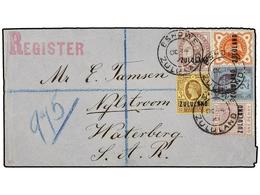 ZULULAND. 1891. ESHOWE To NYLSTROOM (Transvaal). 1 D., 1 1/2 D., 2 D. Y 3 D. And Fiscal 1 D. Mauve. Colourful And Most A - Otros & Sin Clasificación