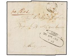 GRECIA. 1845. PAXO To CEPHALONIA. Entire Letter With POSTA PAGATA Mark With 2d. Rate And DA PAXO Handwritten. RARE. - Otros & Sin Clasificación