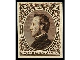 HONDURAS. Sc.31, 32, 33. 1878. 2 Ctvos. Castaño, 1/2 Real Negro Y 1 Real Verde. PRUEBAS DE COLOR Sobre Papel Cartón. - Other & Unclassified