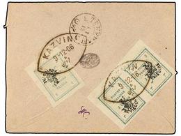 IRAN. Sc.424 (3). 1906. KAZVIN To ISPAHAN. 3 Ch. Green (3) Provisional Stamps. Double Weight Rate. - Otros & Sin Clasificación