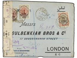 IRAN. Sc.646 (2), 647, 650, 657. 1923. KERMANCHAN To LONDON. 1 Ch. (2), 2 Ch., 6 Ch. And 3 Kr. With CONTROL OFFICALY SEA - Altri & Non Classificati