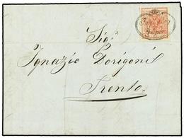 ITALIA ANTIGUOS ESTADOS: LOMBARDO-VENECIA. 1854 (Nov 11). Entire Letter From PESCHIERA To TRENTO Franked By 1850-54 15c. - Otros & Sin Clasificación