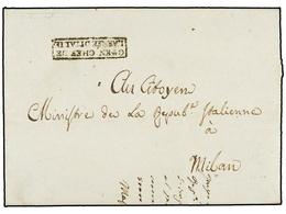 ITALIA. 1802. MILÁN Correo Interior. Carta Completa. Marca De Franquicia Gal EN CHEF DE L'ARMEE D'ITALIE Firmada Por El  - Altri & Non Classificati