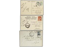 COLONIAS ITALIANAS. 1919. BALCANES. OCUPACIÓN ITALIANA DE GRECIA. 3 Tarjetas Circuladas Desde VODENA, SALONICA, VLADOVA  - Sonstige & Ohne Zuordnung