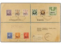 ERITREA. Sa.6/14. 1943 (2-II). ASMARA A INGLATERRA. Serie Completa Hasta El 2/6 Sh. En Carta Circulada, Al Dorso Llegada - Otros & Sin Clasificación