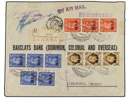 ERITREA. Sa.6 (3), 8 (5), 13 (3). 1944 (8-IX). ASMARA A EGIPTO. 1 D. Rojo (3), 2 1/2 D. Azul (5) Y 1 Sh. Castaño (3). Es - Andere & Zonder Classificatie