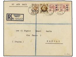 SOMALIA. Sa.5, 6 (2), 8. 1948 (6-III). MOGADICCIO A ITALIA. 5 D., 6 D. (2) Y 1 Sh. Al Dorso Llegada. - Other & Unclassified