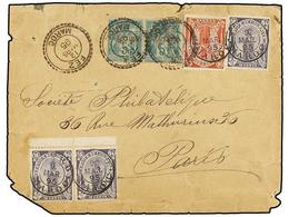 MARRUECOS: CORREO LOCAL. Yv.32, 33. 1895. SEFRO A PARÍS. Circulada Con Sellos Locales De 5 Cts. Carmín Y 10 Cts. Lila (2 - Andere & Zonder Classificatie