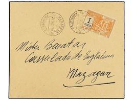 MARRUECOS: CORREO LOCAL. Yv.43. 1895. MARRAKECH A MAZAGÁN. Sobre Con Sello Local De 1 Pta. Naranja Y Negro. - Otros & Sin Clasificación