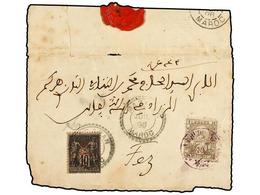 MARRUECOS: CORREO LOCAL. Yv.48. 1896. Frente De Carta Con Parte Del Dorso Circulada De MARRAKECH A FEZ Con Sello Local D - Altri & Non Classificati